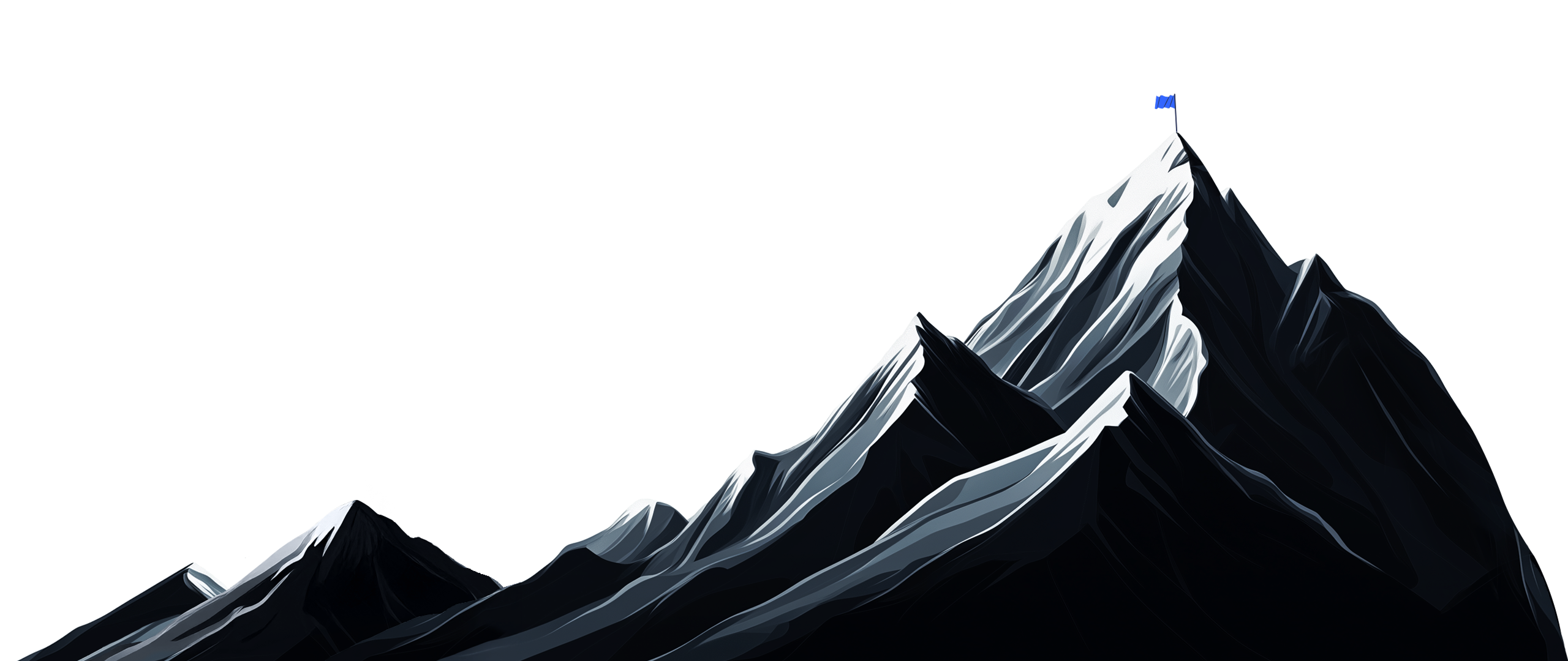 Ilustração de montanha com bandeira — universo Explorer da marca