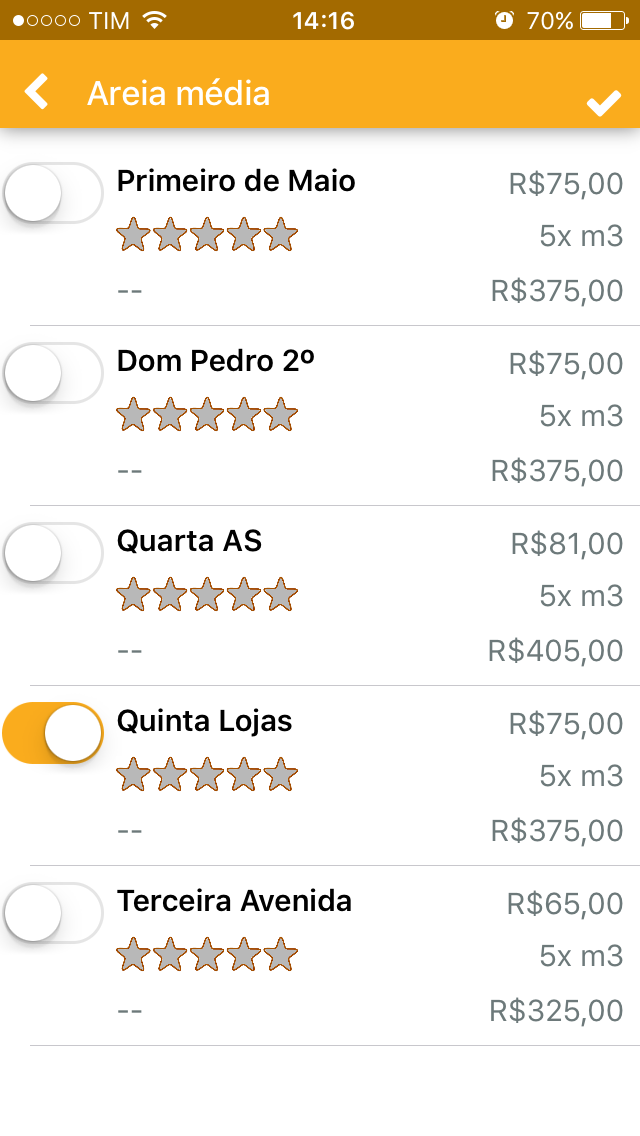 Escolha de loja