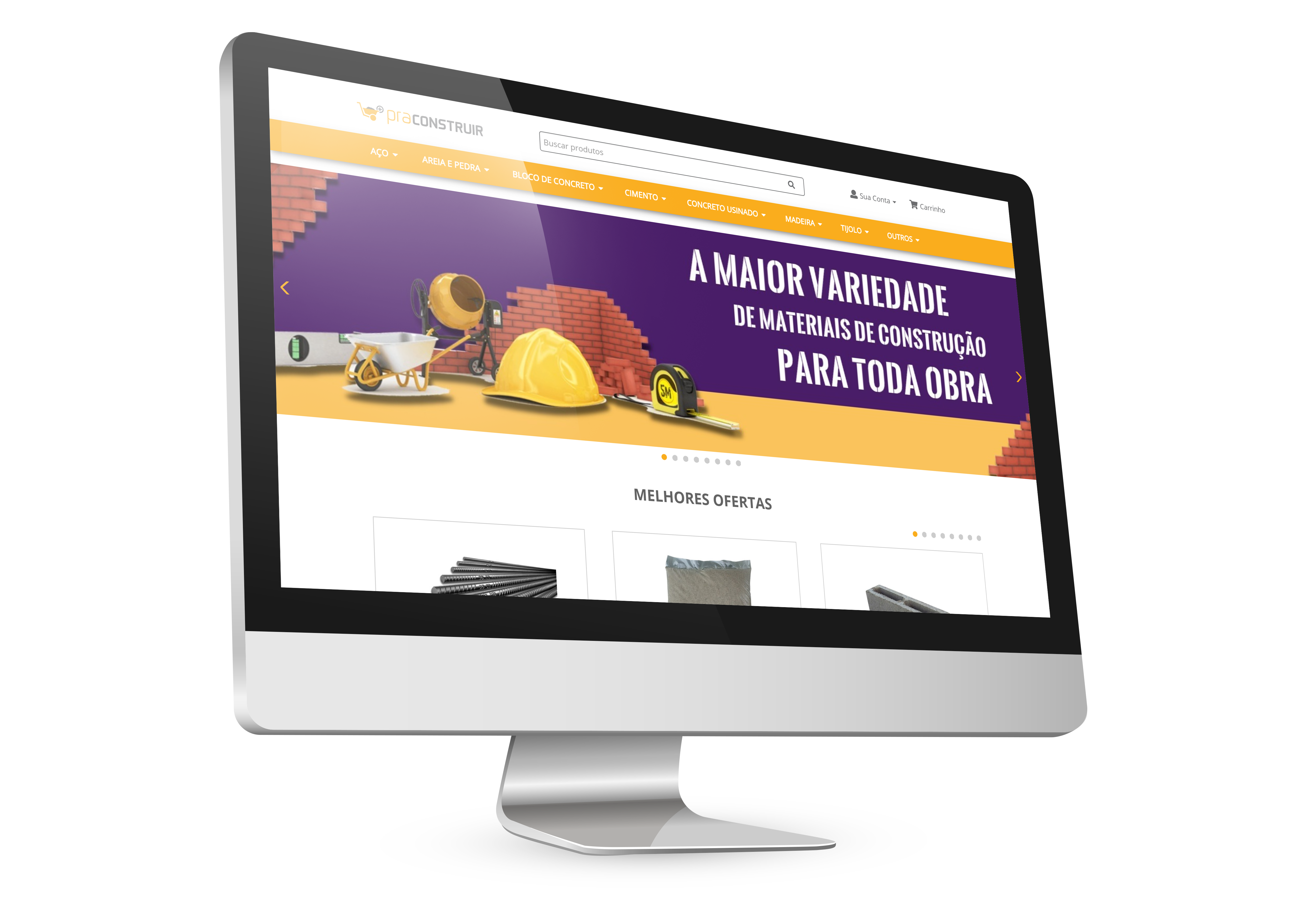 Pra Construir — e-commerce no desktop